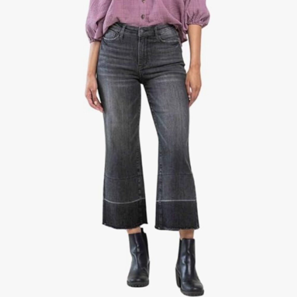 Judy Blue High Waist Wide Release Hem Crop Wide